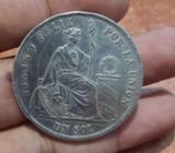 EN MERLIOT VENDO MONEDA DE PLATA PERU, UN SOL, 1872. NITIDA