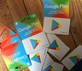 Tarjetas Gift Card para Google Play