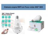 Cámara espía WIFI en Foco vista ojo de pez 360, Infrarrojo