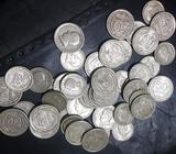 Monedas de 50 Y 25 Ctvs de Plata