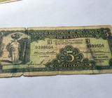 Billete 5 Colones Los Esclavos 75