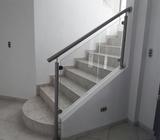 PASAMANOS DE VIDRIO Y ALUMINIO