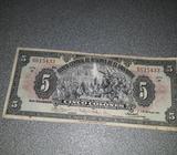 Billete de 5 Colones 1951