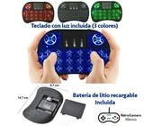 Mini Teclado Retroiluminado Inalambrico Touchpad Smartphone/Tablet/Smart Tv/Tv Box/Laptop/Pc/Consola