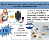 Venta e Instalación de Gps con Apagado de motor, sin cuotas mensuales, un solo pago