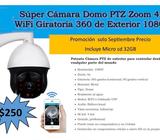 Súper Cámara Domo PTZ WIFI, para exteriores, zoom 4X. Cámara 1080P